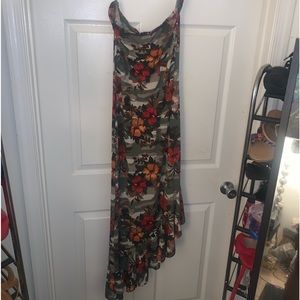 Floral asymmetrical ruffle dress